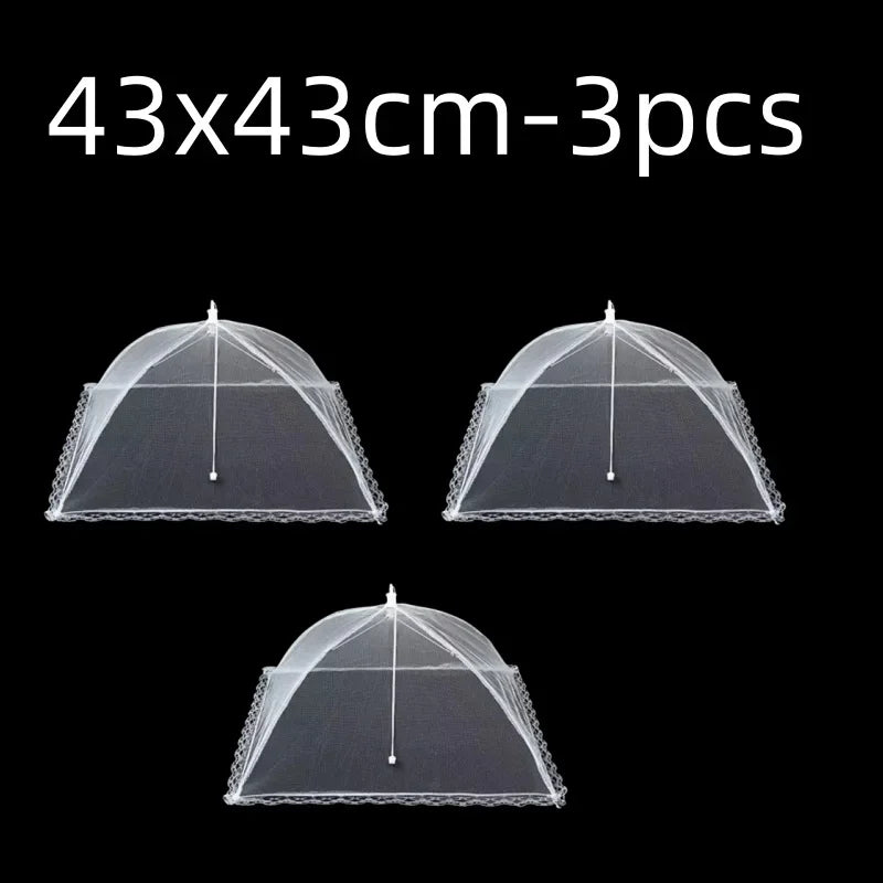 Foldable Mesh Food Cover - Pop-Up Fly & Mosquito Net Tent for Outdoor Dining