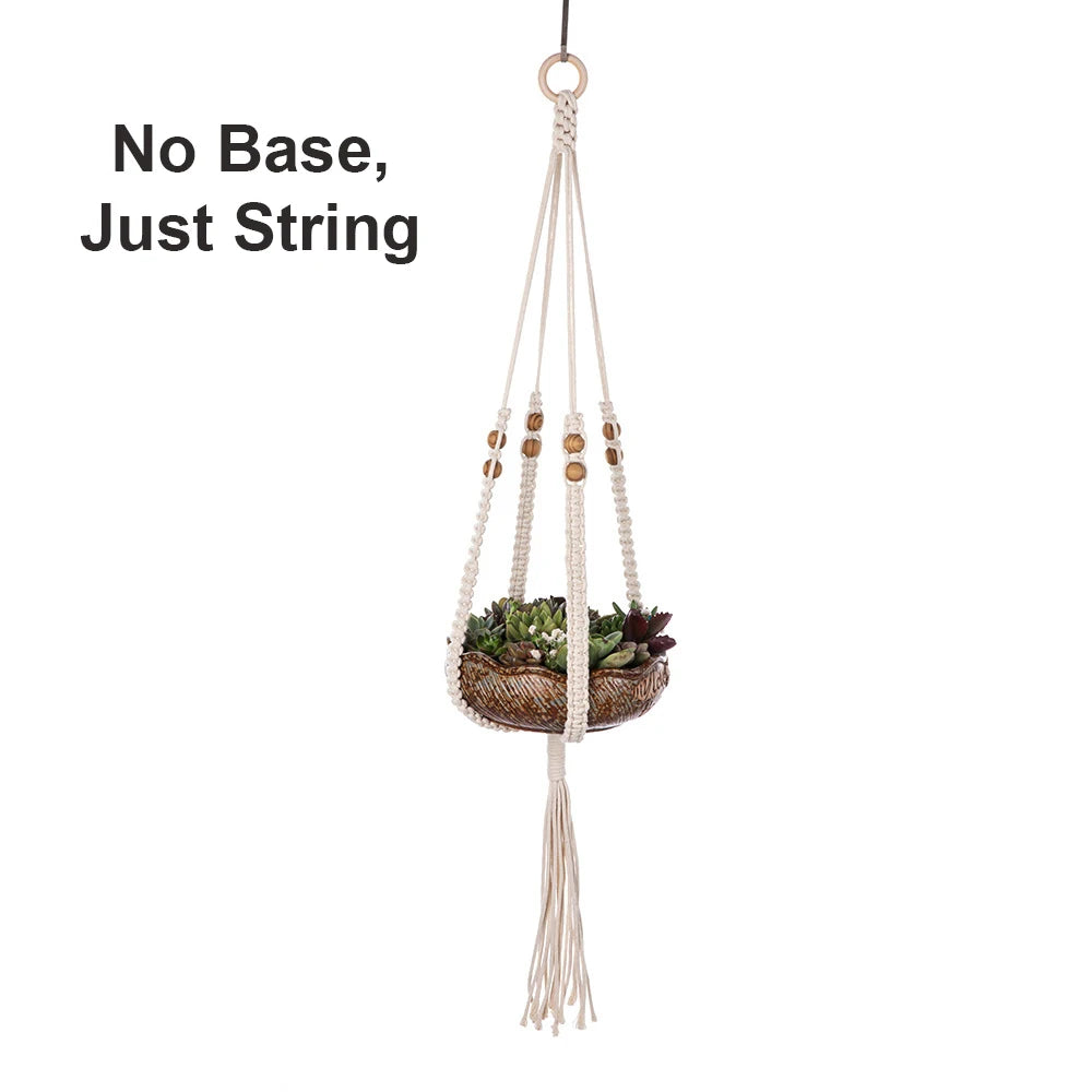 Macrame Plant Hanger - Woven Cotton Rope Planter Holder in 14 Boho Styles