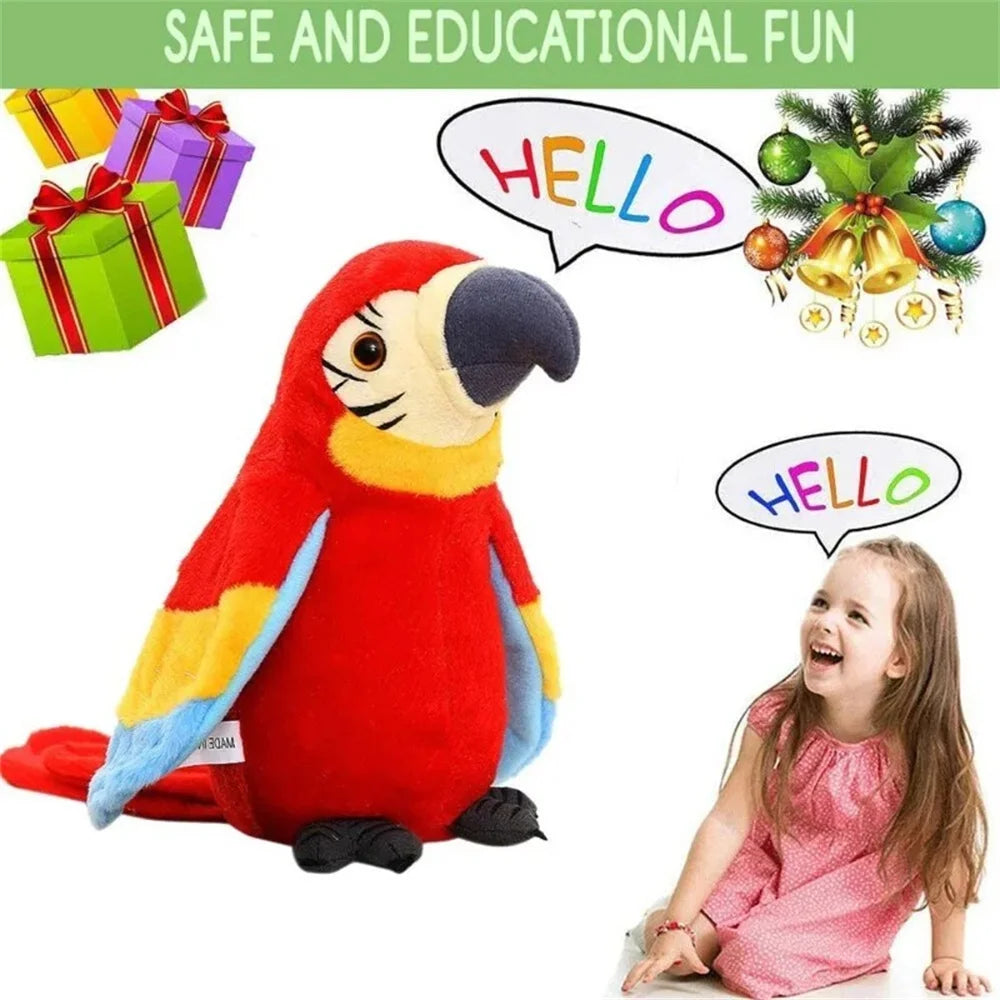 Talking Parrot Toy - 22cm Plush Repeating Parrot Gift for Kids