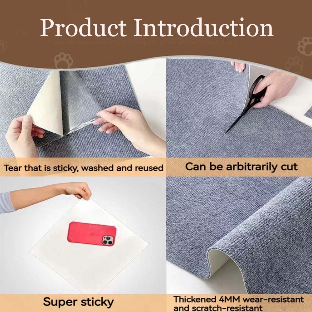 Self-Adhesive Cat Scratching Mat - Furniture Protector in 8 Sizes, 7 Colours