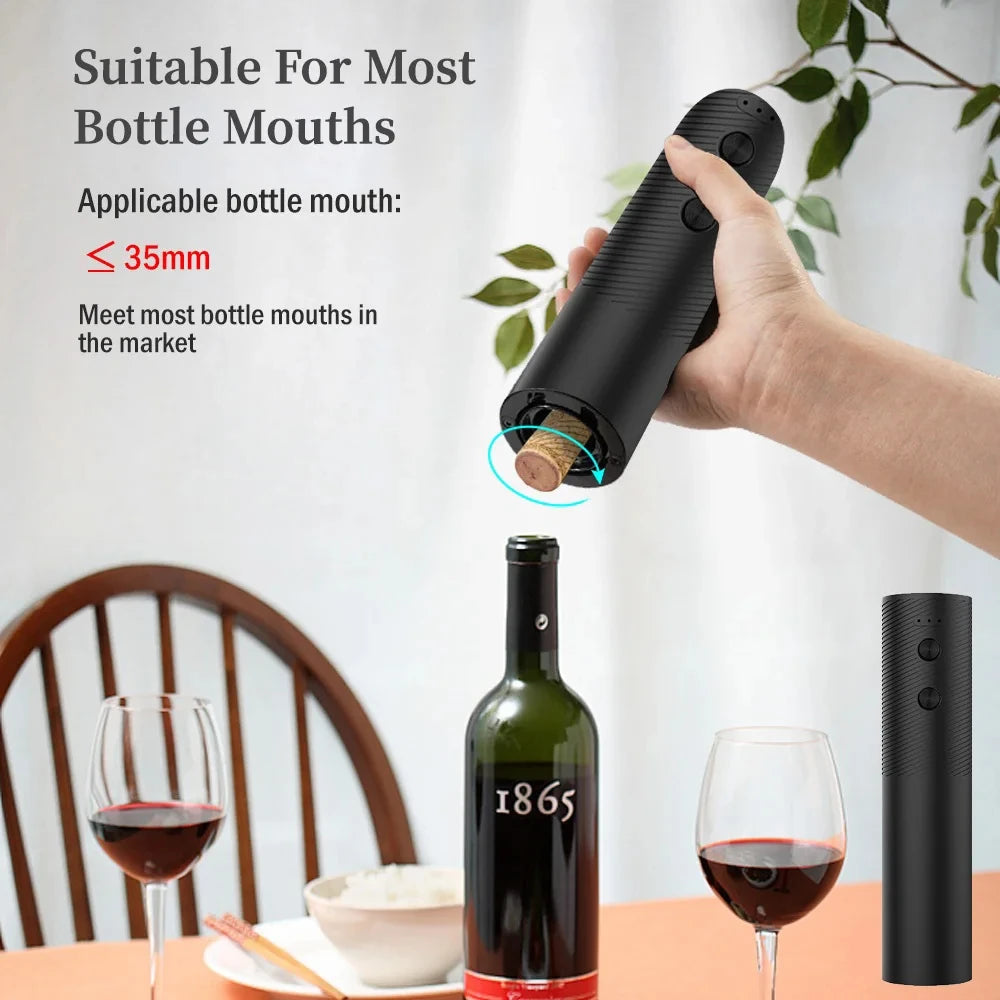 Electric Wine Bottle Opener - Rechargeable Automatic Corkscrew for Home Bars