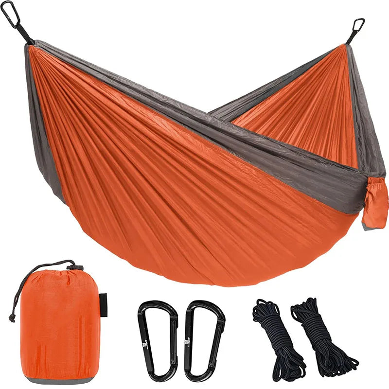 Portable Camping Hammock - Lightweight Parachute Nylon Swing for Backpacking and Travel