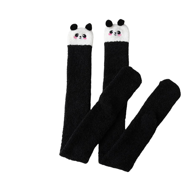 Womens Thigh High Fuzzy Socks - Cozy Soft Warm Pair in EU 34-39