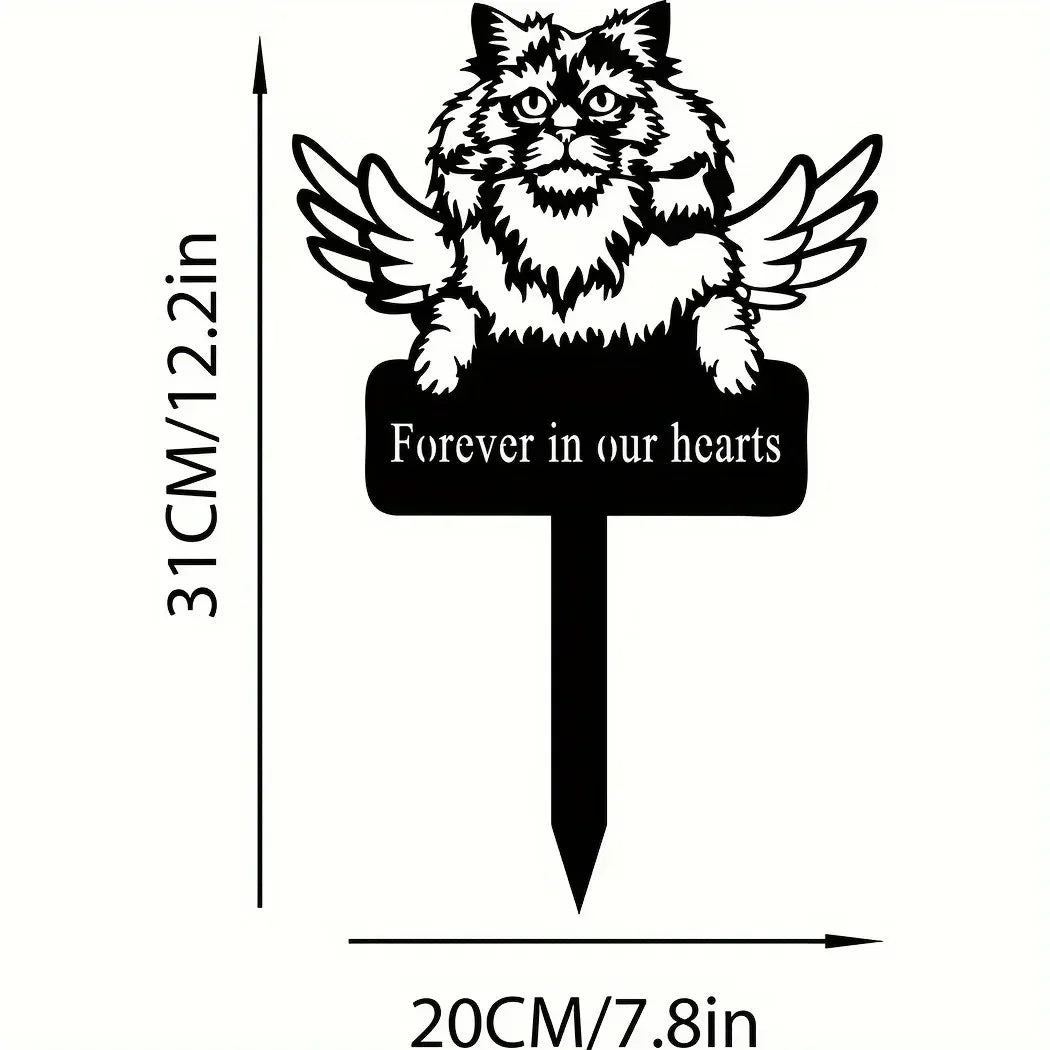 Cat Garden Stakes - Metal Silhouette Lawn Ornaments for Patios, Beds and Borders