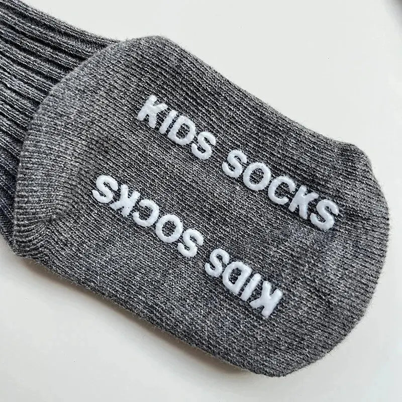 Baby Grip Socks 3-Pack - Non-Slip Cotton Crew Socks for Toddlers 0-3 Years
