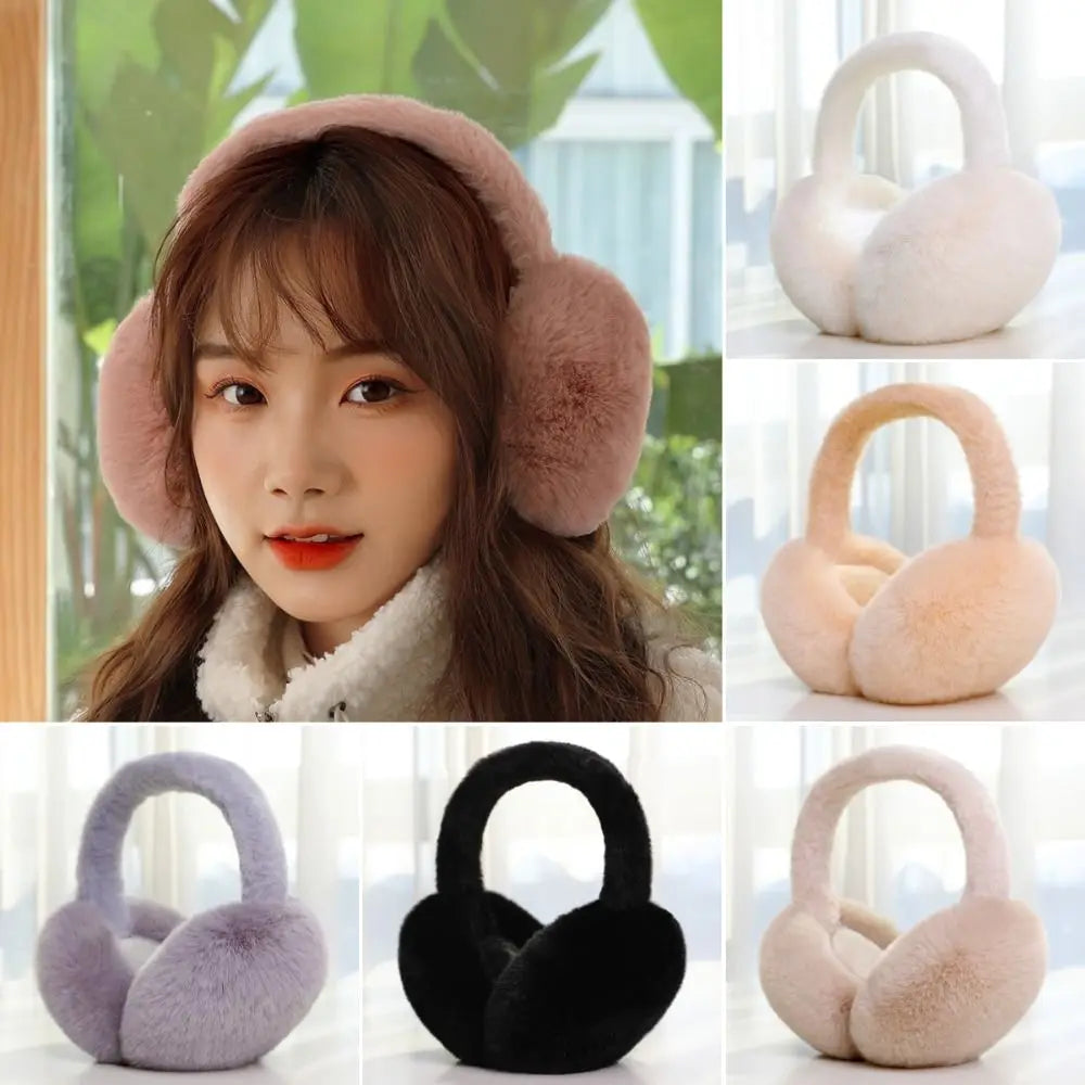 Plush Ear Warmers - Soft Foldable Winter Earmuffs for Women and Men, 7 Colours