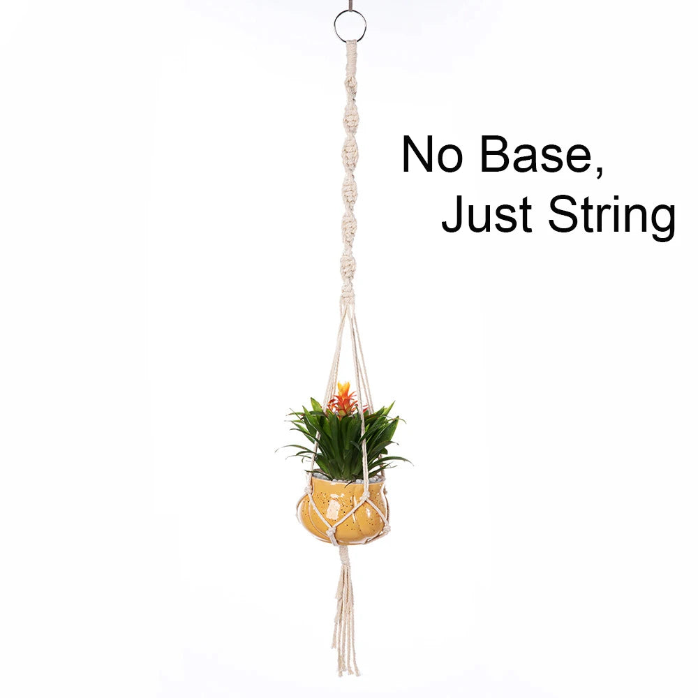 Macrame Plant Hanger - Woven Cotton Rope Planter Holder in 14 Boho Styles