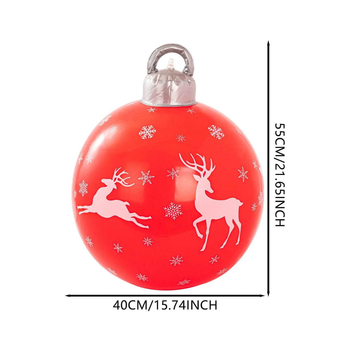 Inflatable Christmas Ball - 40cm PVC Outdoor Bauble for Gardens and Trees