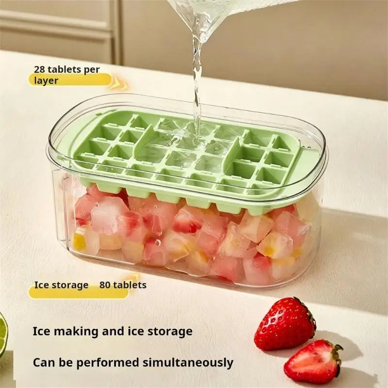 Clicking Ice Cube Tray - Easy Release Square Ice Maker for Cocktails