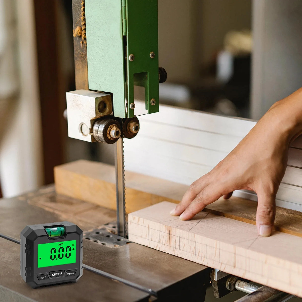 Digital Laser Angle Gauge - 360 Magnetic Inclinometer and Bevel Protractor for Woodworking