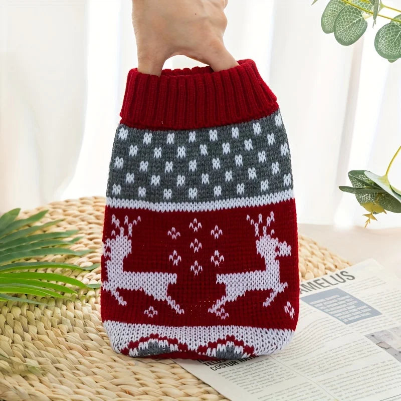 Christmas Pet Sweater - Knitted Wool Jumper for Dogs and Cats, Sizes S to XXL