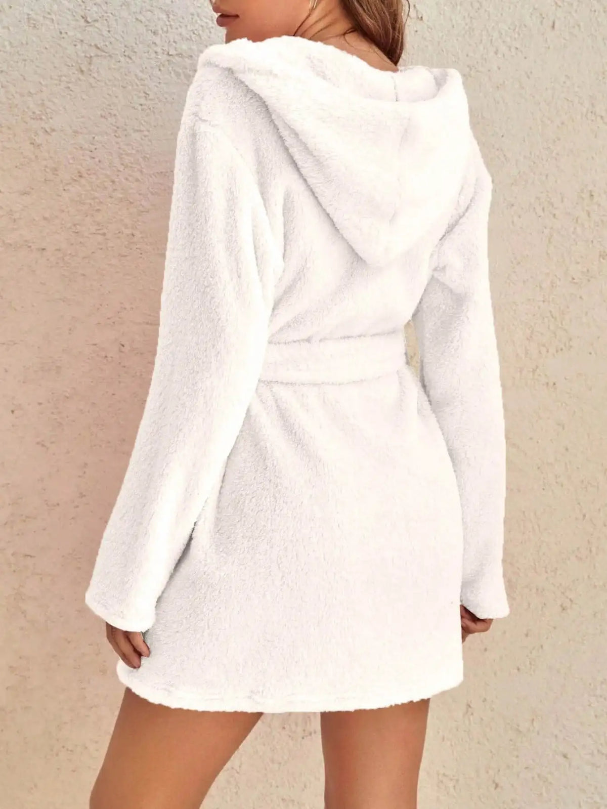 Womens Hooded Robe - Cosy Fleece Loungewear in Six Colours, Sizes S-XXL