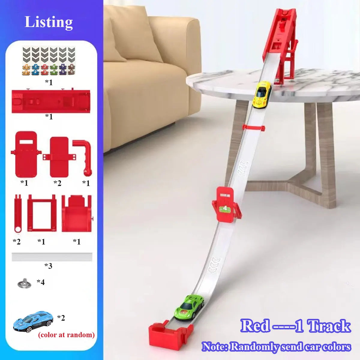 Racing Track Toy - One or Two Lane Car Track Set for Kids and Gifting