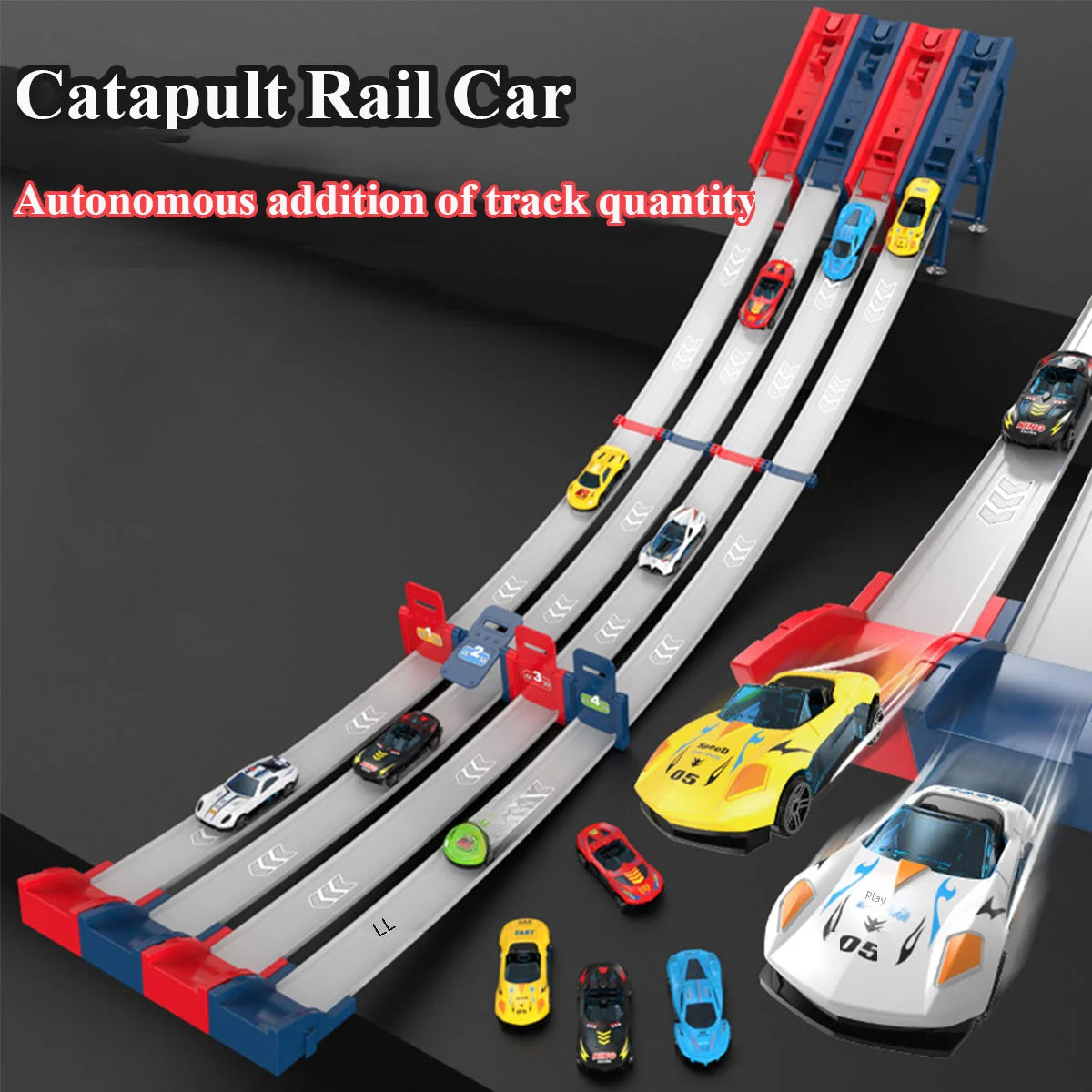 Racing Track Toy - One or Two Lane Car Track Set for Kids and Gifting