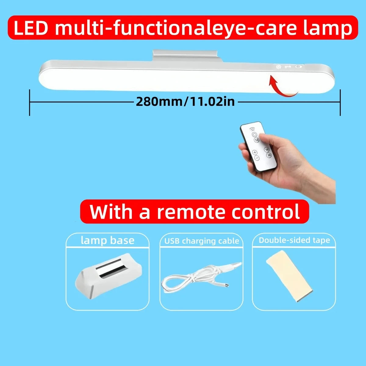 LED Table Lamp - Rechargeable Magnetic Dimmable Desk Light, 3 Colours