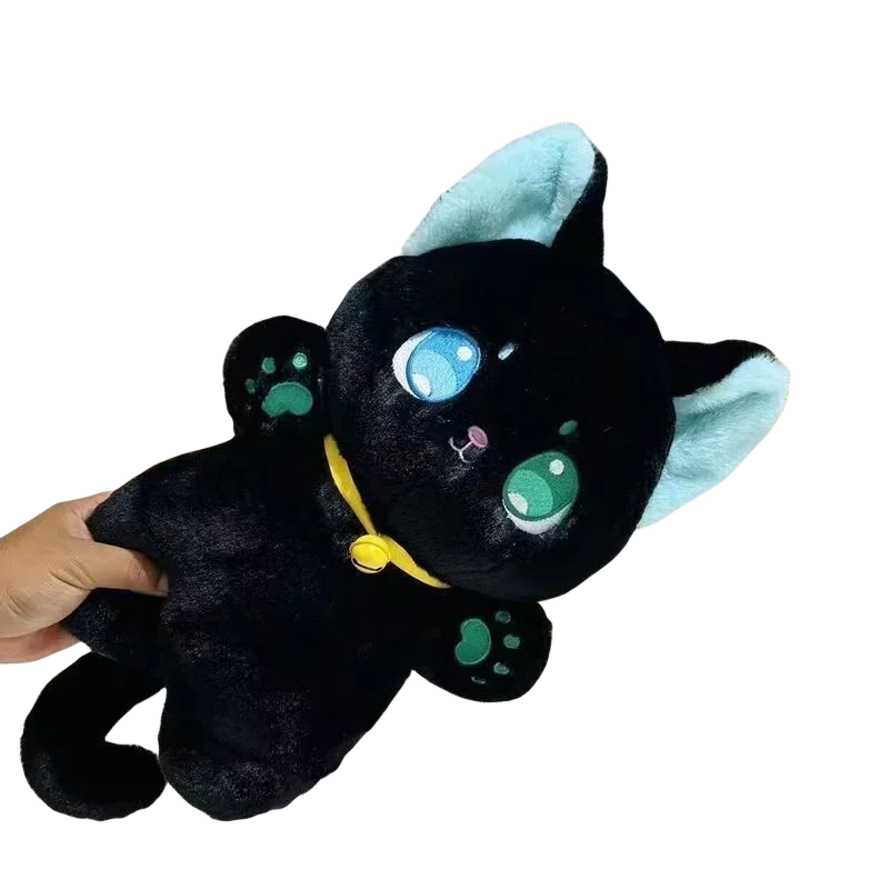 Cat Plush Toy - 25cm Soft Black or White Cuddly Toy for Kids