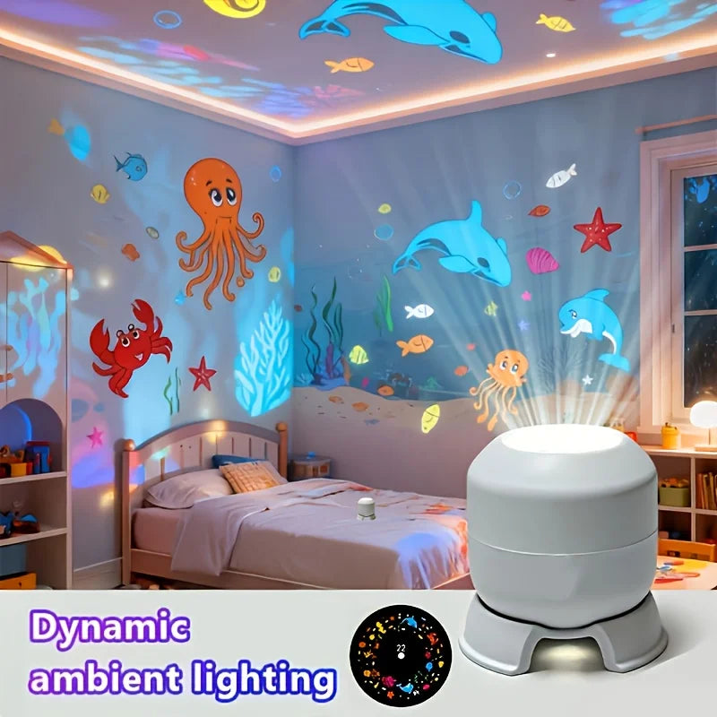 LED Starry Ocean Projector Light - USB Night Light for Bedrooms