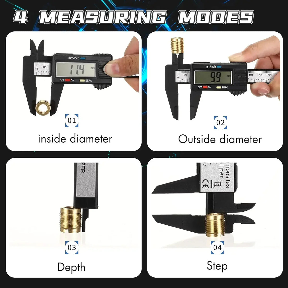 Digital Caliper 100mm & 150mm - LCD Measuring Tool with Inch and Millimetre Switch