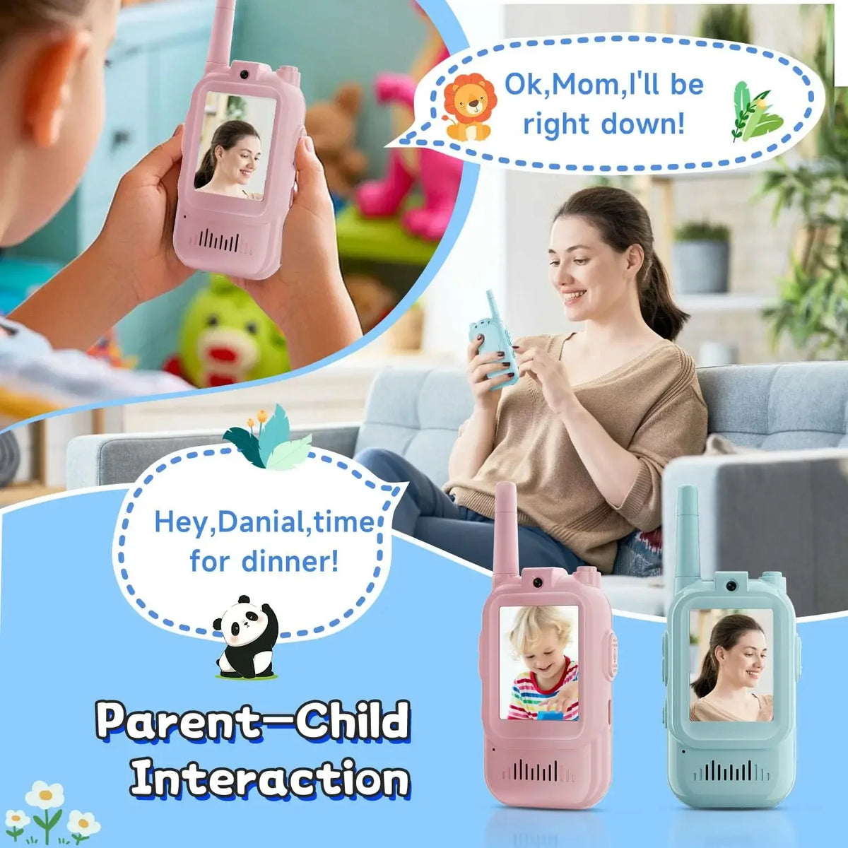 Video Walkie Talkies for Kids - Rechargeable Screen Intercom 2-Pack