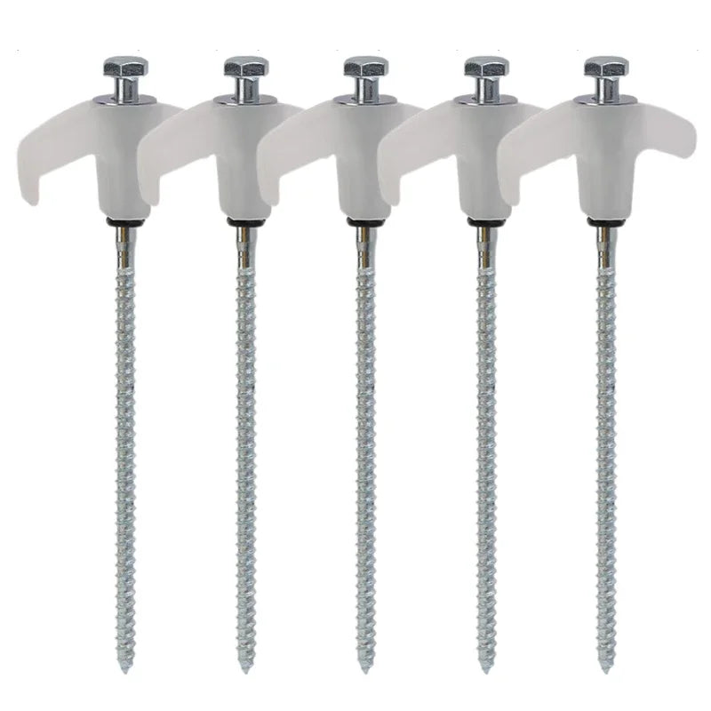 Screw Tent Pegs - Hexagonal Spiral Ground Stakes for Camping, Awnings and Decking, 5 and 10 Packs