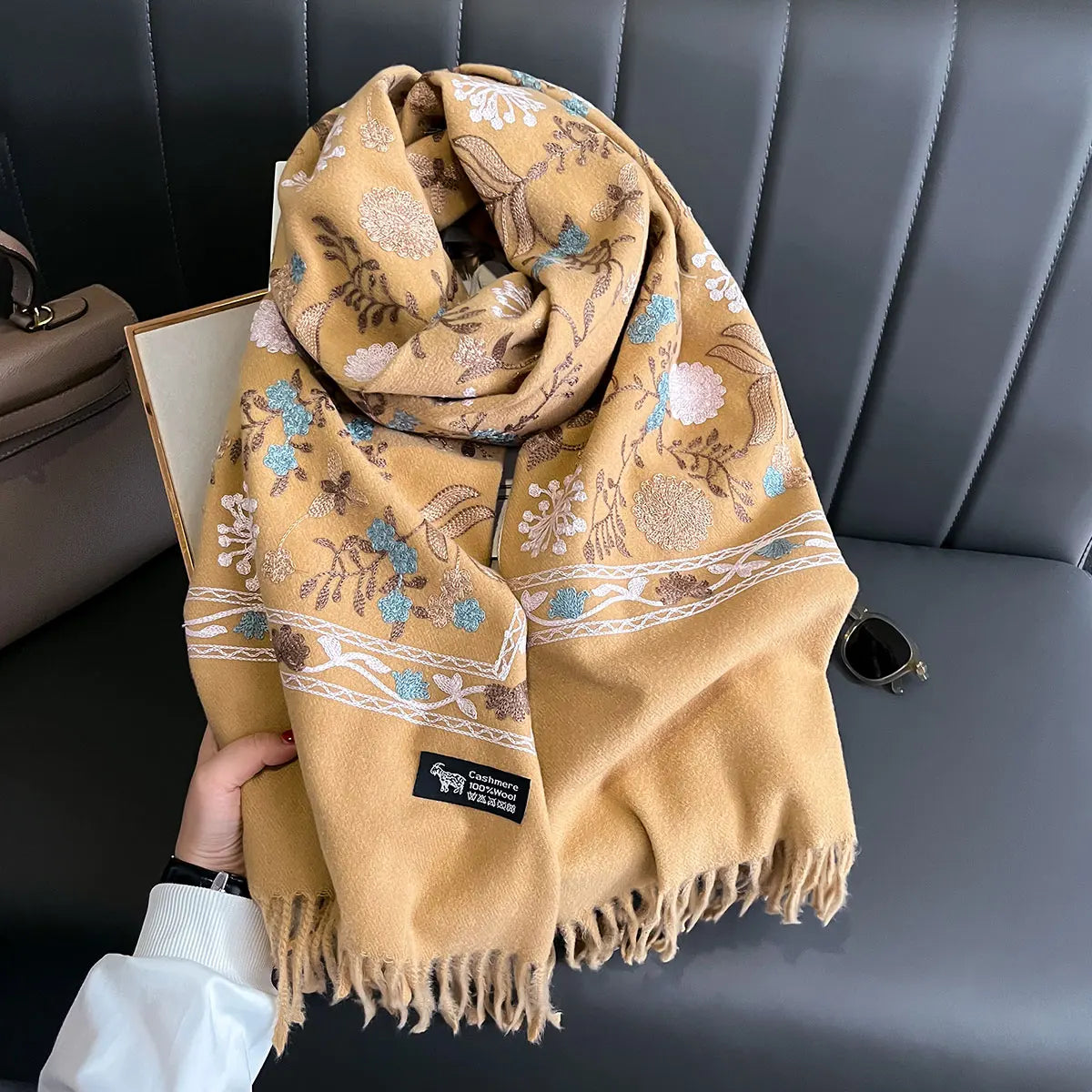 Cashmere Winter Scarf - Thick Pashmina Blanket Shawl Wrap in 4 Colours