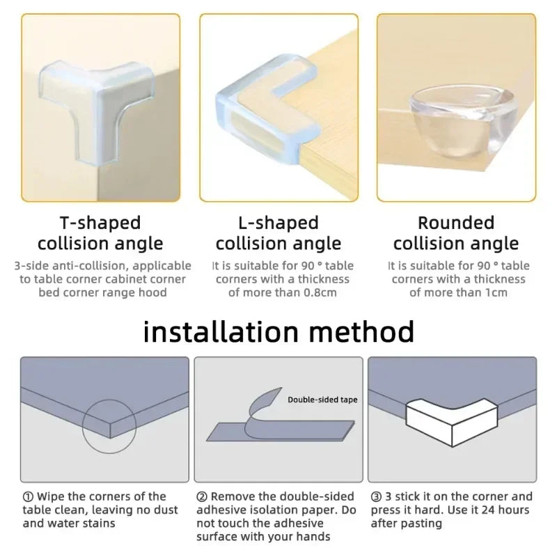 Clear Table Corner Protectors - Soft PVC Baby Safety Edge Guards, 4-16 Pack