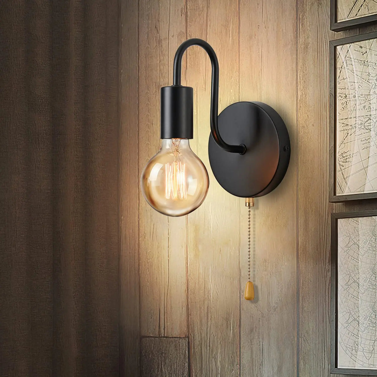 Nordic Industrial Wall Lamp - E27 Indoor Wall Sconce for Bedside and Hallway