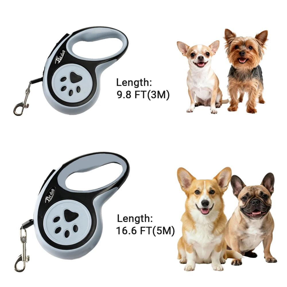 Retractable Dog Lead - 3m and 5m Extending Leash with Anti-Slip Handle for Small and Medium Dogs