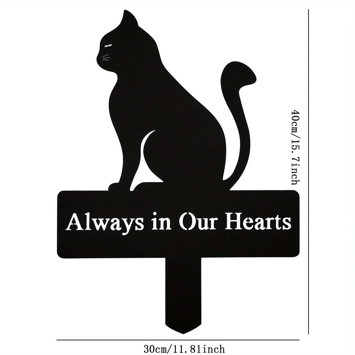 Cat Garden Stakes - Metal Silhouette Lawn Ornaments for Patios, Beds and Borders