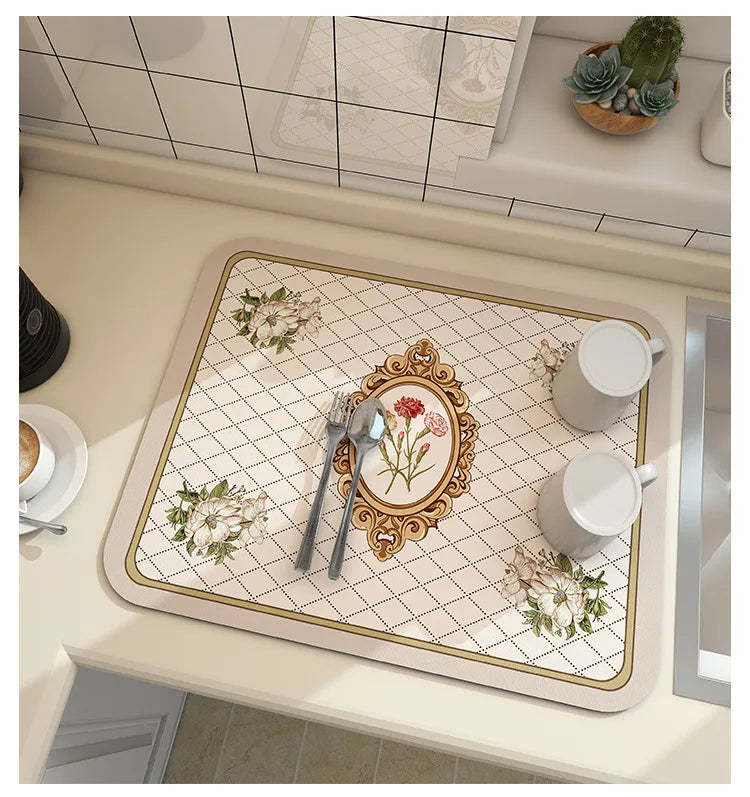 Kitchen Absorbent Mat - Super Absorbent Quick Dry Drying Pad in 4 Sizes