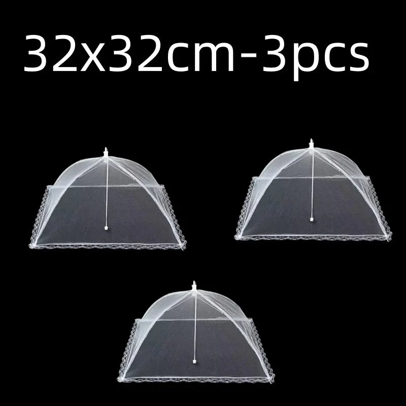 Foldable Mesh Food Cover - Pop-Up Fly & Mosquito Net Tent for Outdoor Dining