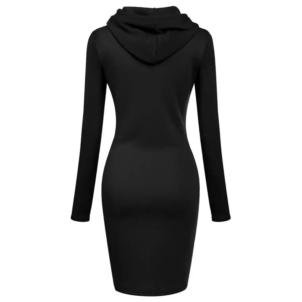 Hooded Dress for Women - Autumn Hoodie Dress in Four Colours, Sizes S-XXL