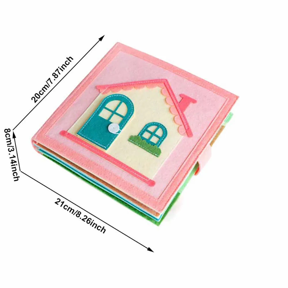 Montessori Sensory Busy Board - Felt Quiet Book Activity Toy for Travel