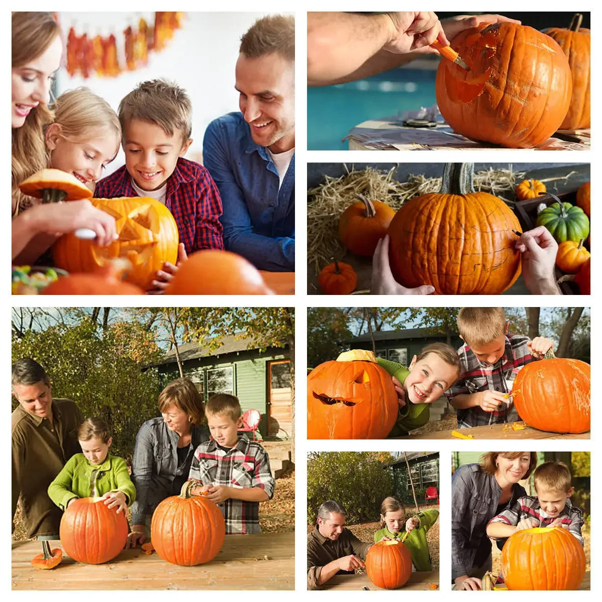 Pumpkin Carving Kit 8 Piece - Stainless Steel Halloween Carving Tools for Adults and Kids