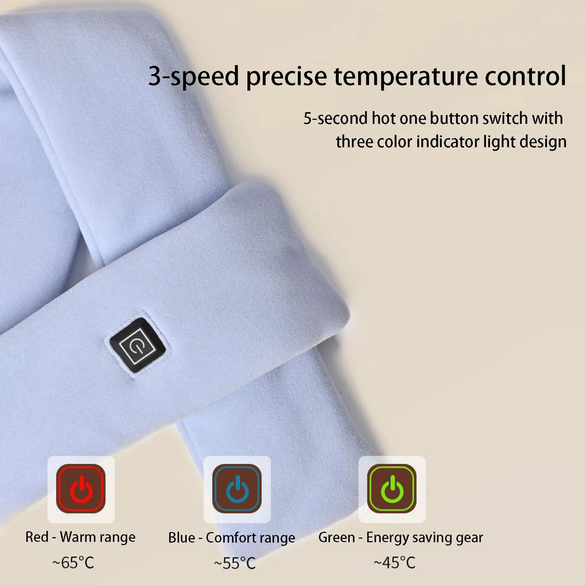 Electric Heated Neck Scarf - Soft Warming Neck Wrap in Nine Colours