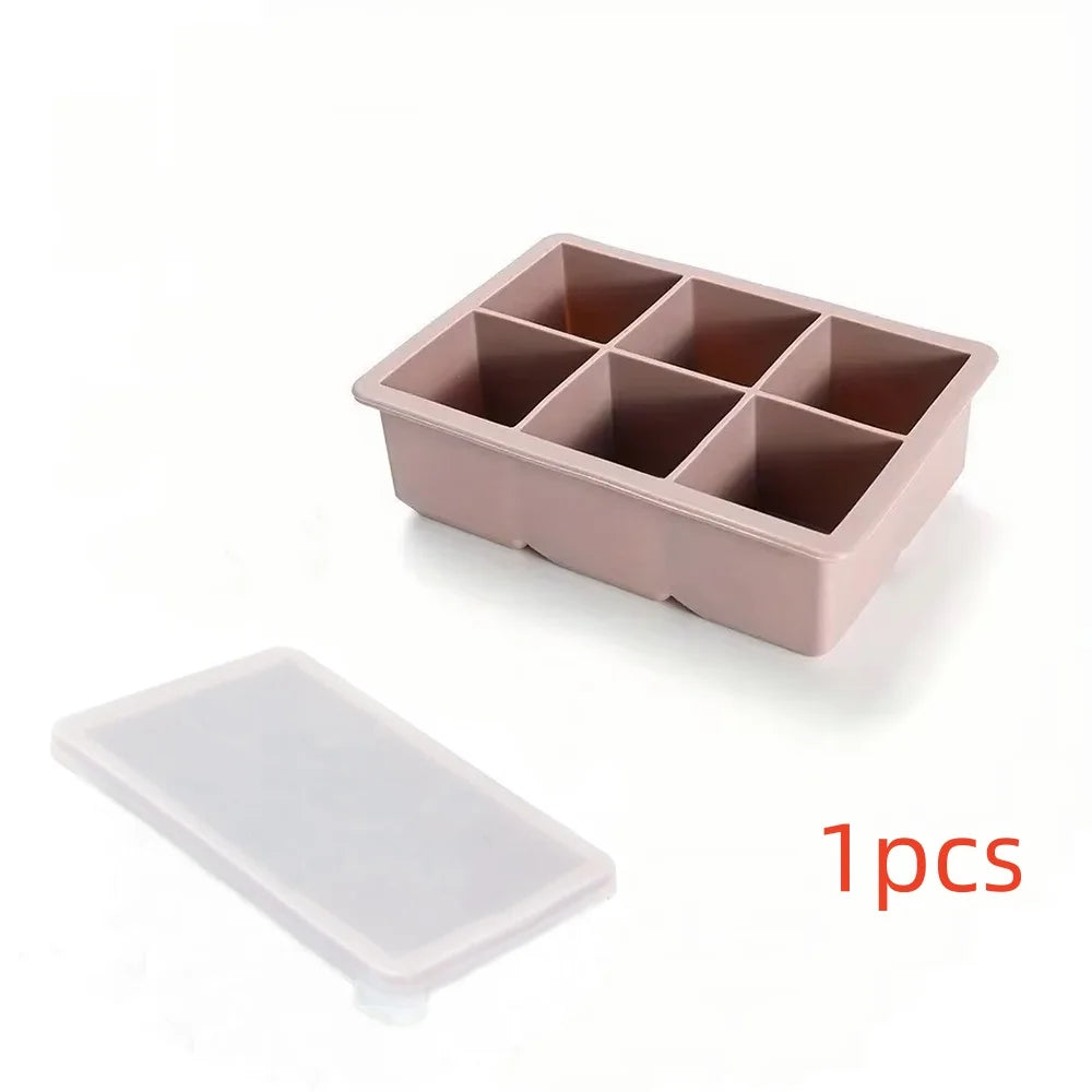 Large Ice Cube Tray with Lid - Stackable Silicone Mould for Whiskey, Cocktails and Bourbon