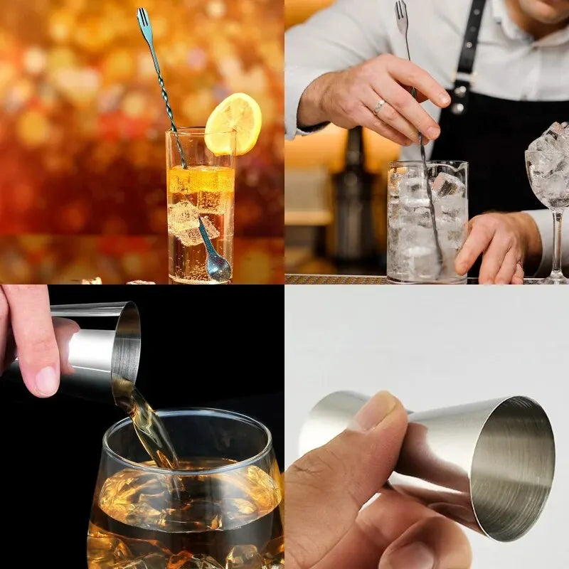 Cocktail Shaker Set with Recipes - 750ml Stainless Steel Bartender Kit