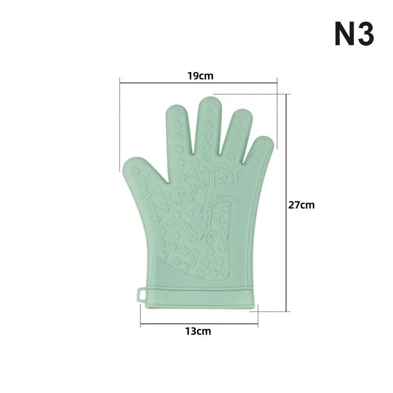 Silicone Oven Gloves - Non-Slip Professional Mitts for Baking and Grilling