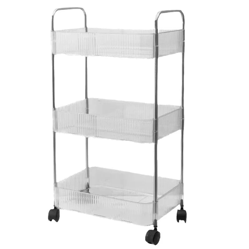 Mobile Rolling Storage Cart - 3 or 4 Tier Shelf for Snacks and Cosmetics