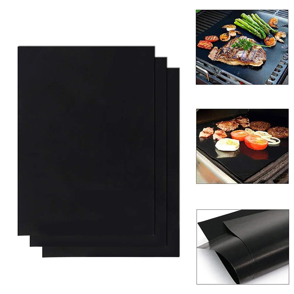 Non-Stick BBQ Grill Mats - Reusable Heat Resistant Barbecue & Baking Sheets