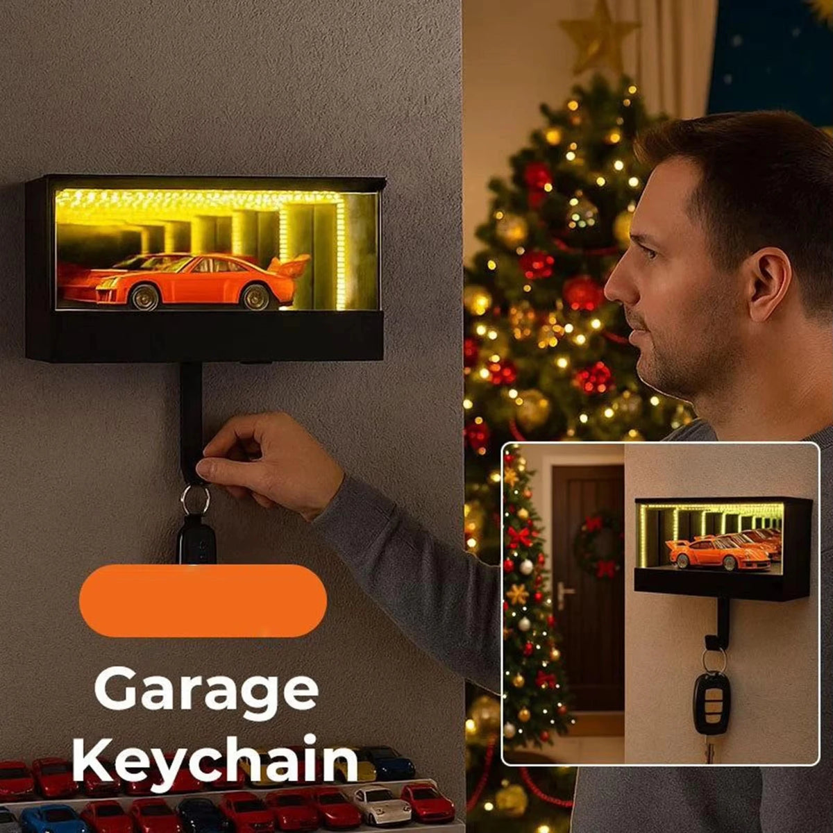 LED Key Holder - Lit Entryway Key Rack for Home, Garage and Office