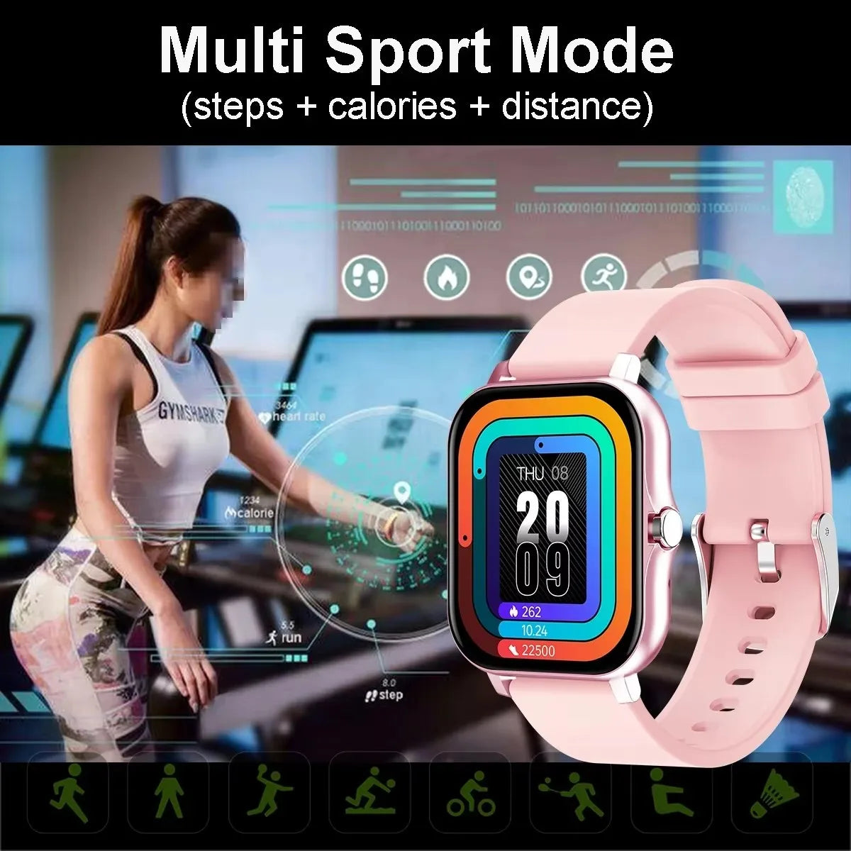 Multifunctional Smart Watch - 12 Colour and Band Options for Everyday Wear