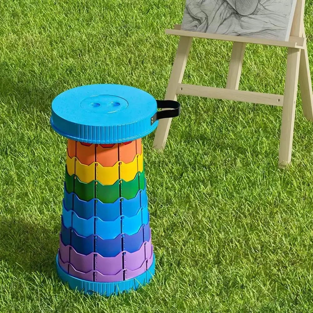 Rainbow Folding Stool - Portable Adjustable Camping and Fishing Seat