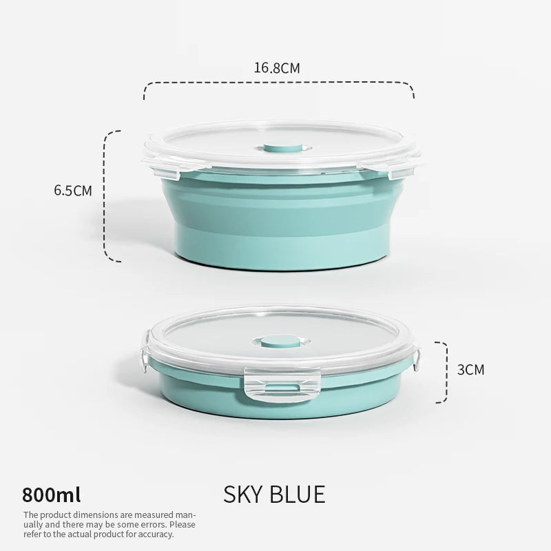 Collapsible Silicone Food Storage Containers - Leakproof Lunch Bowls for Meal Prep