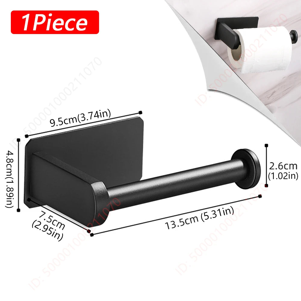 Toilet Paper Rack - Black, Silver or Gold Holder in 1 and 2 Piece Packs