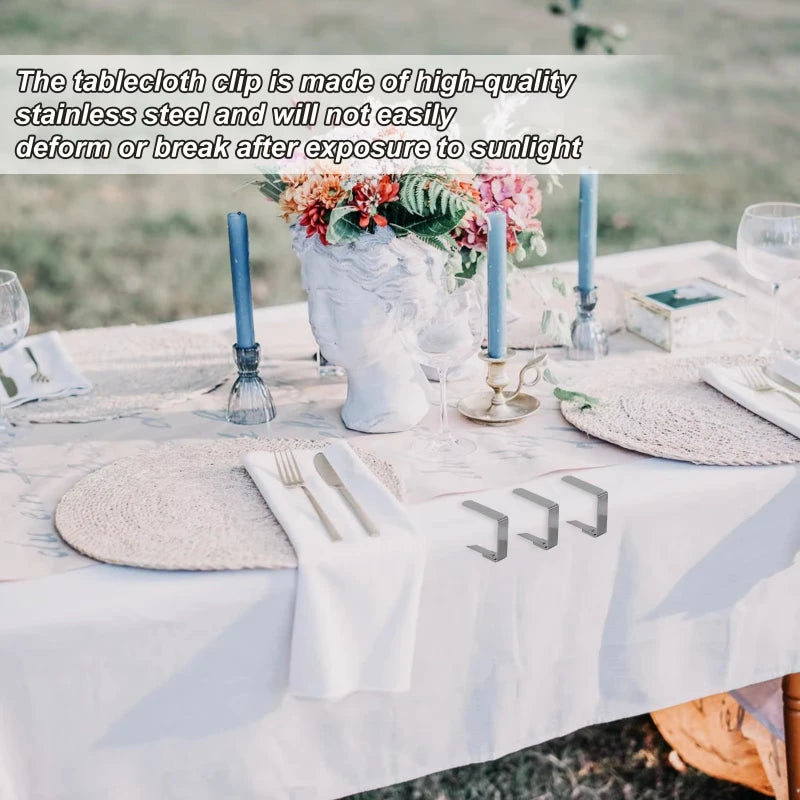Stainless Steel Tablecloth Clips - Rustproof Outdoor Table Cloth Clamps