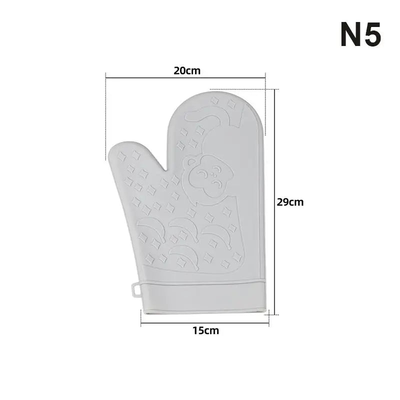 Silicone Oven Gloves - Non-Slip Professional Mitts for Baking and Grilling
