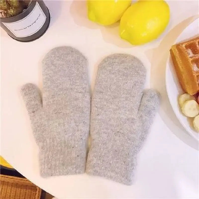 Womens Cashmere Winter Gloves - Soft Knitted Fur Trim Warmth in 5 Colours