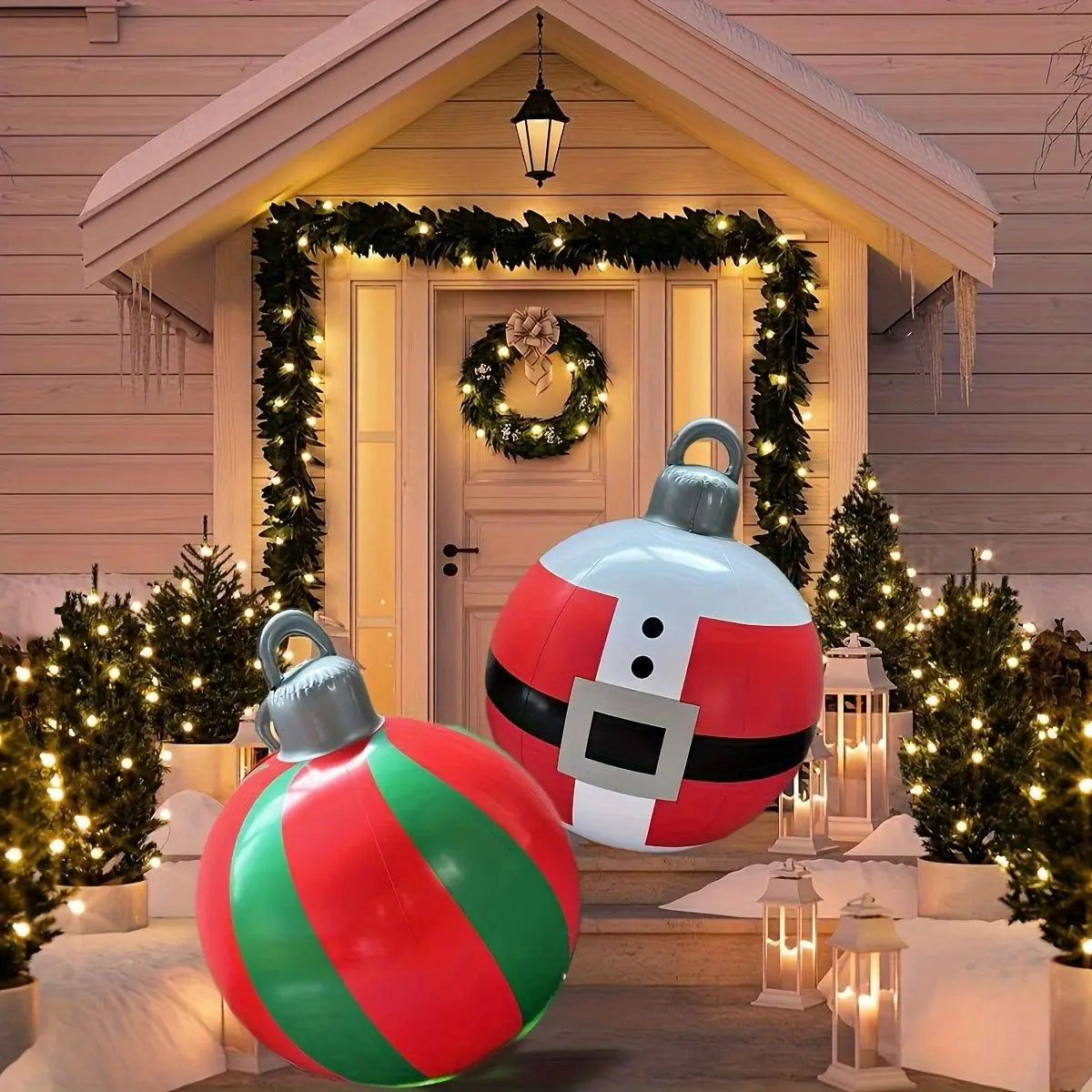Inflatable Christmas Ball - 40cm PVC Outdoor Bauble for Gardens and Trees