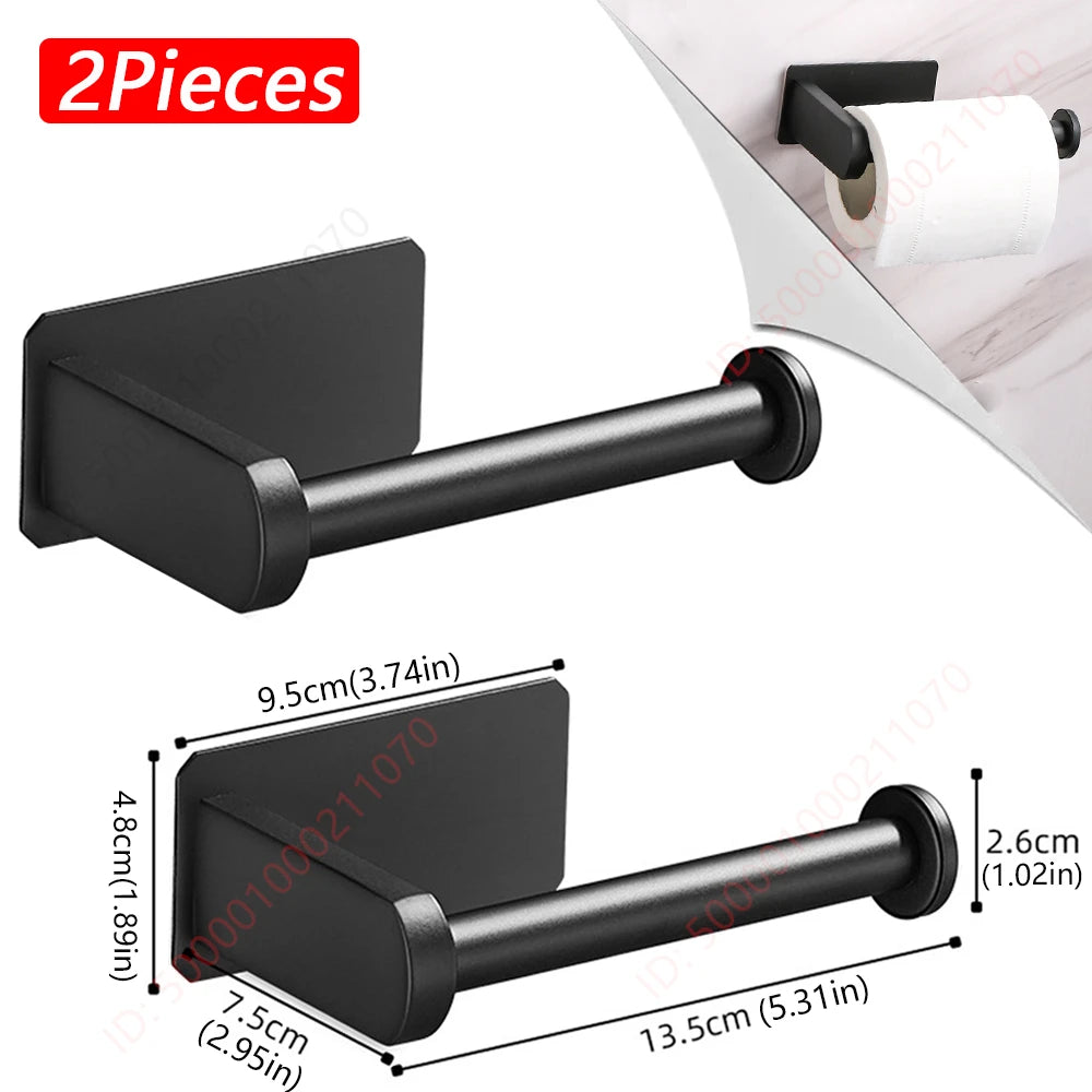 Toilet Paper Rack - Black, Silver or Gold Holder in 1 and 2 Piece Packs